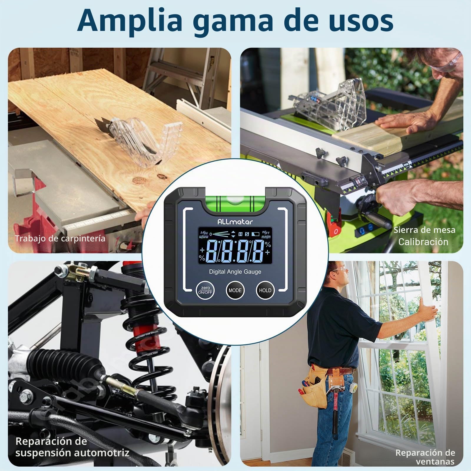 Inclinómetro Digital 0-360 ° 4x90 ° Buscador de Ángulo Digital，Medidor de Angulos Digital con Ranura en V Base Magnético LCD Retroiluminación para Construcción Hogar Carpinteria