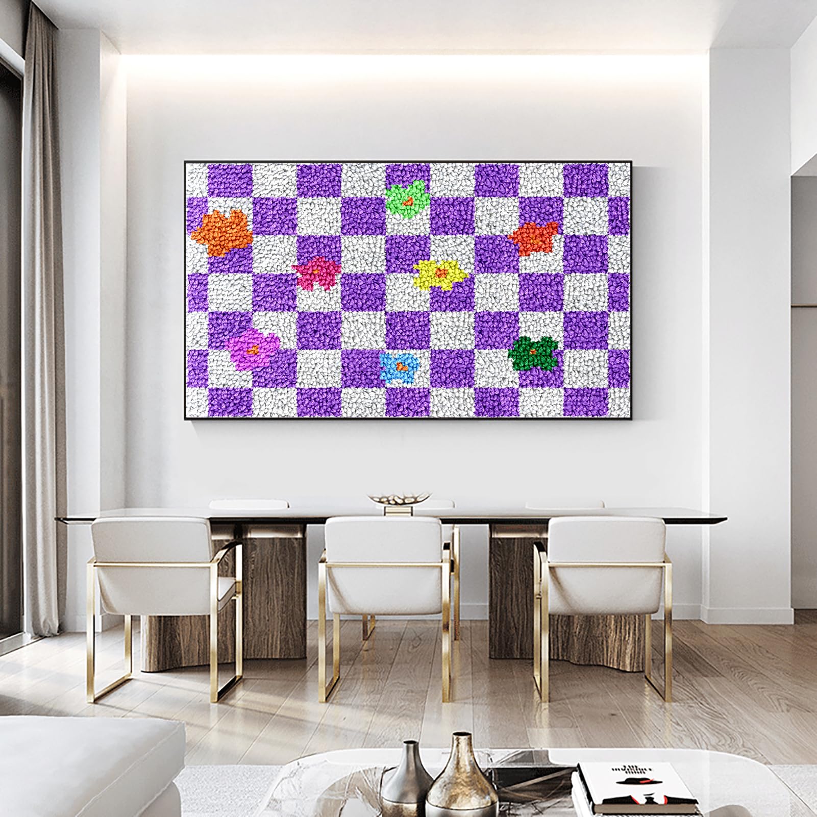 61 x 87 cm zestaw dywaników z haczykiem zatrzaskowym, zestaw do produkcji dywanów ściegów krzyżykowych, kreatywny dywan do wiązania DIY, zestaw haczyków do wiązania, zestaw haczyków do zamykania