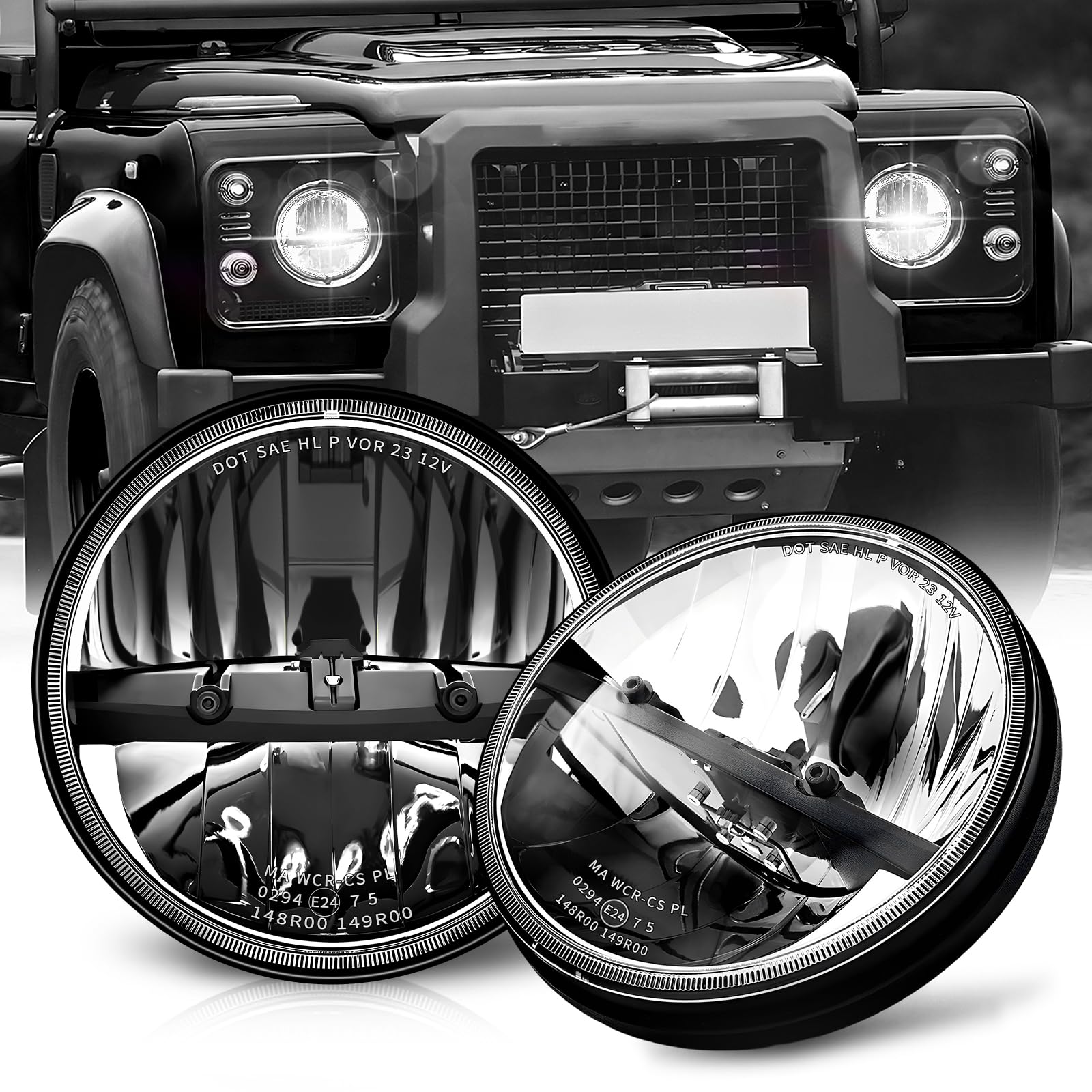CO LIGHT 7 Inch LED Headlight Round E-Mark Approved HiLo Beam Compatible with JK TJ LJ CJ H6024 Headlamps 2PCS product thumbnail 2