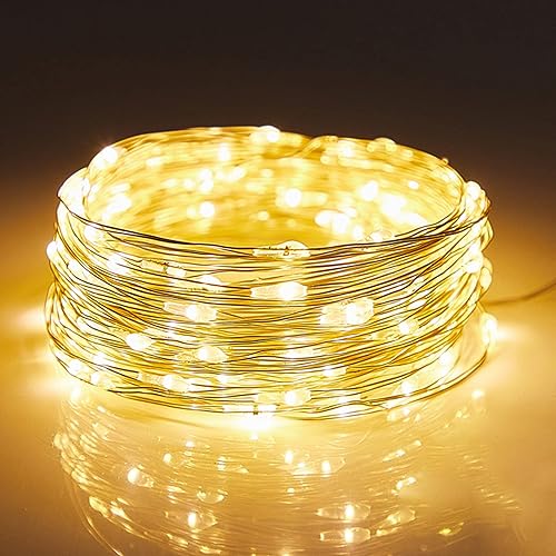Miniatura 6 de WATERGLIDE Guirnalda de luces con pilas incluidas, 24 unidades, 20 luces LED, 7 pies, impermeable, cable plateado, luciérnaga, estrellas, bricolaje