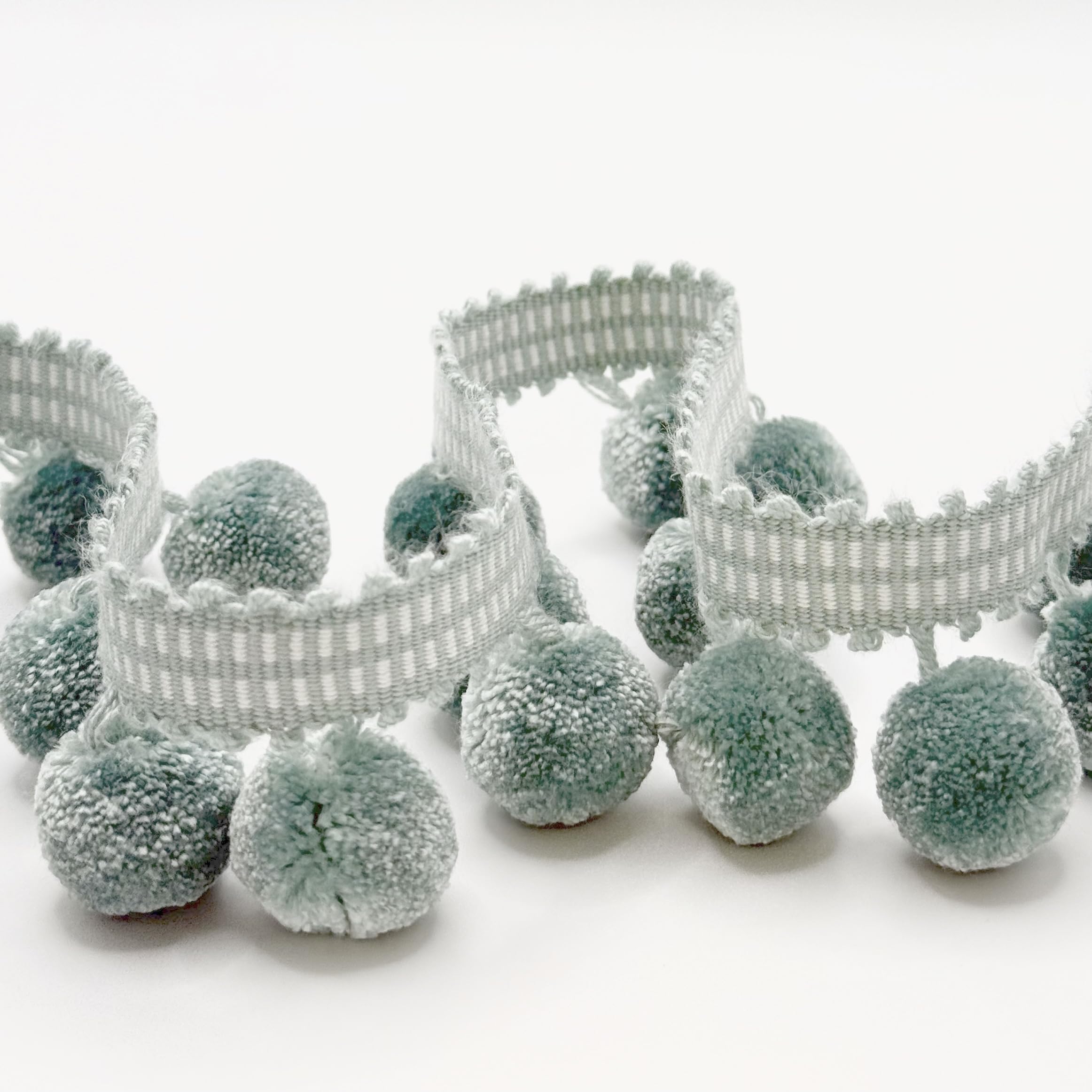40MM POM Fringe Duck Egg ON 12.5M Card