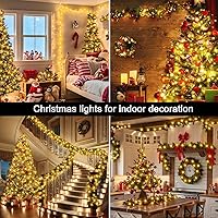 Vista 9 de echosari Guirnalda de 400 Luces LED de Navidad Conectables, Luces de Cadena Extra Largas de 66 Pies para Exteriores Conectables de Extremo a Extremo