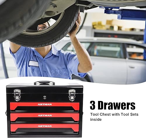 Miniatura 9 de Craftsman - Juego de herramientas mecánicas con caja de metal resistente de 3 cajones 339 piezas para adultos mecánico taller mantenimiento y
