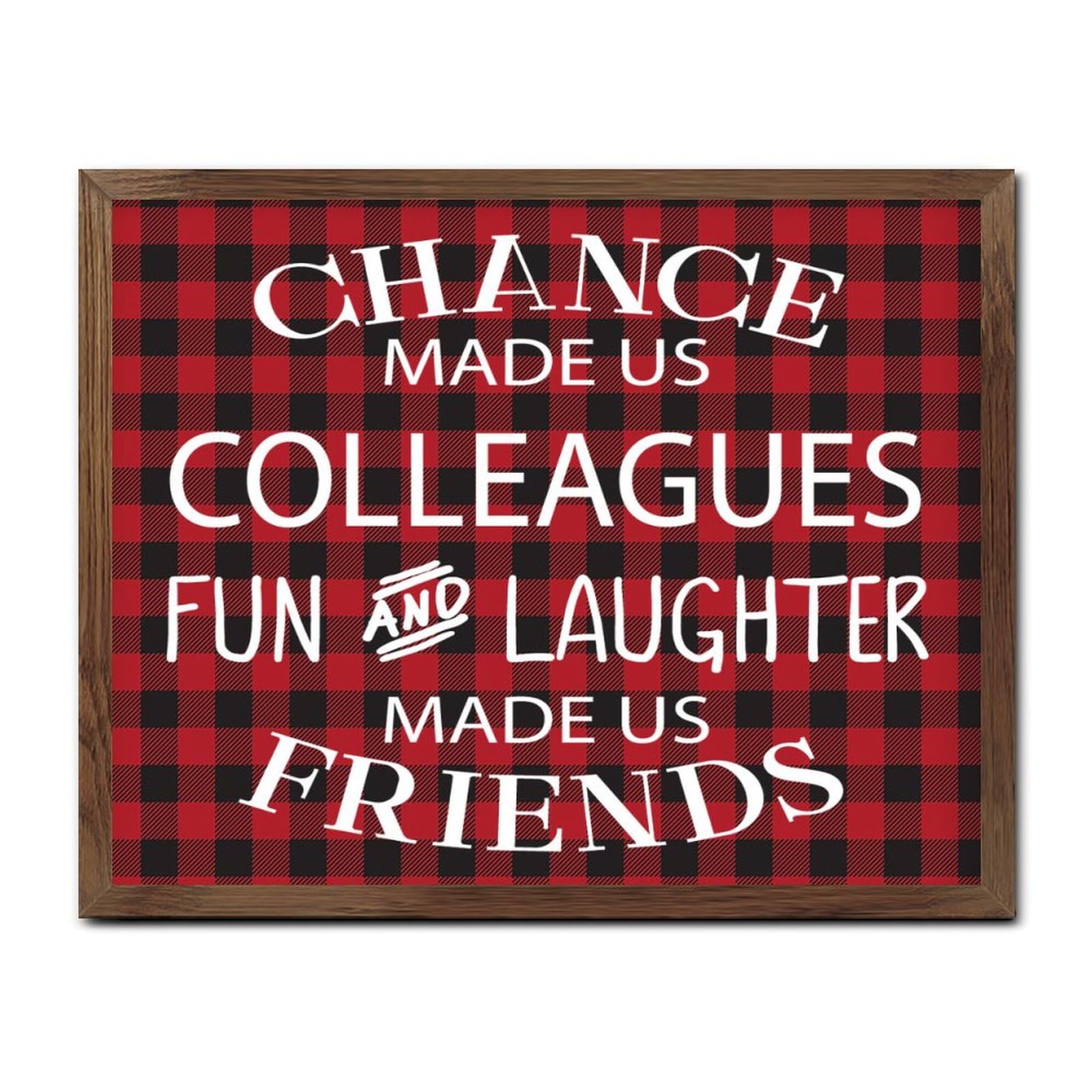 Cadeau de Noël pour collègues plaque en bois Chance Made Us Colleagues decoration bureau