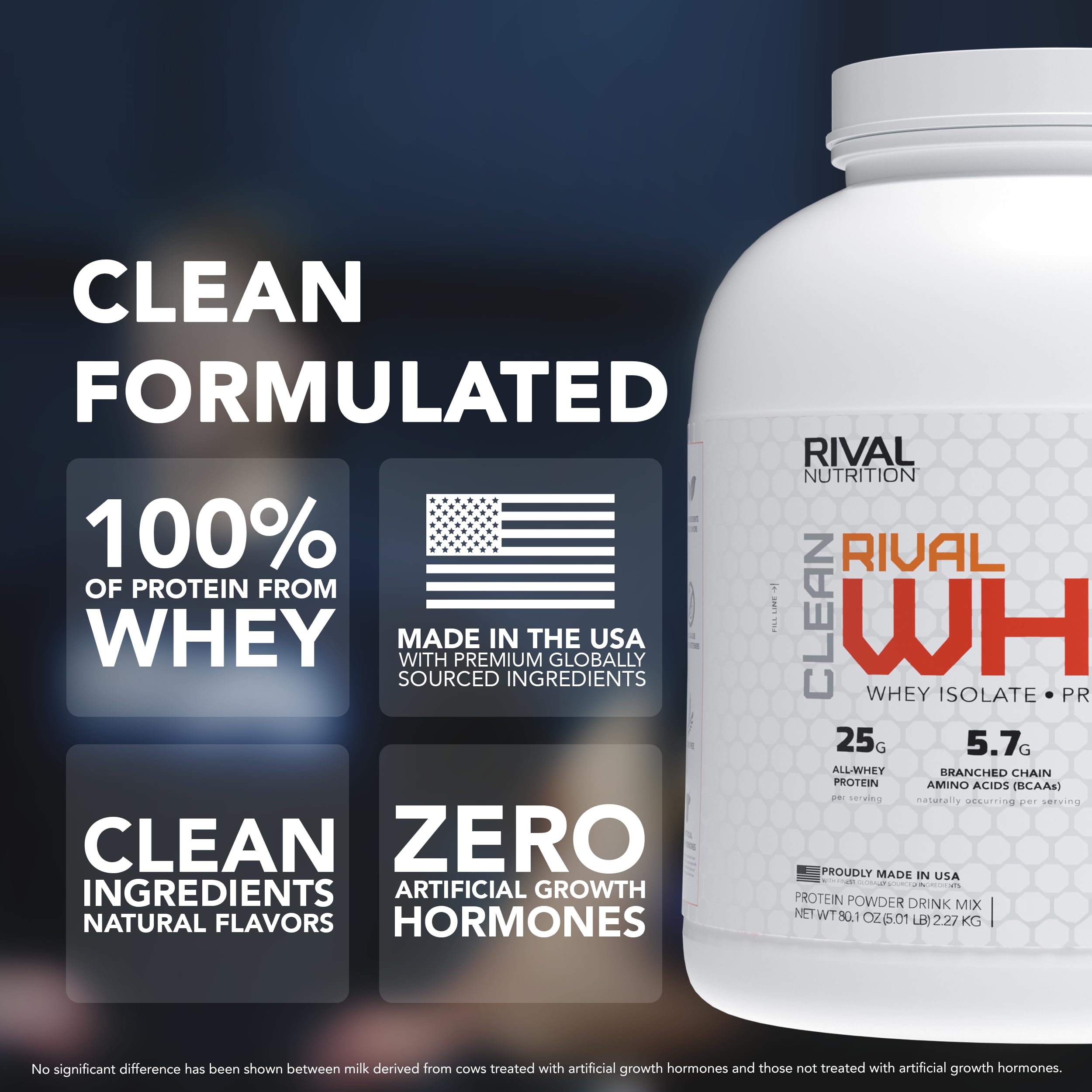 Rival Nutrition Clean Rival Whey Protein Powder (Unflavored, 5 lb) — Amazon image 2
