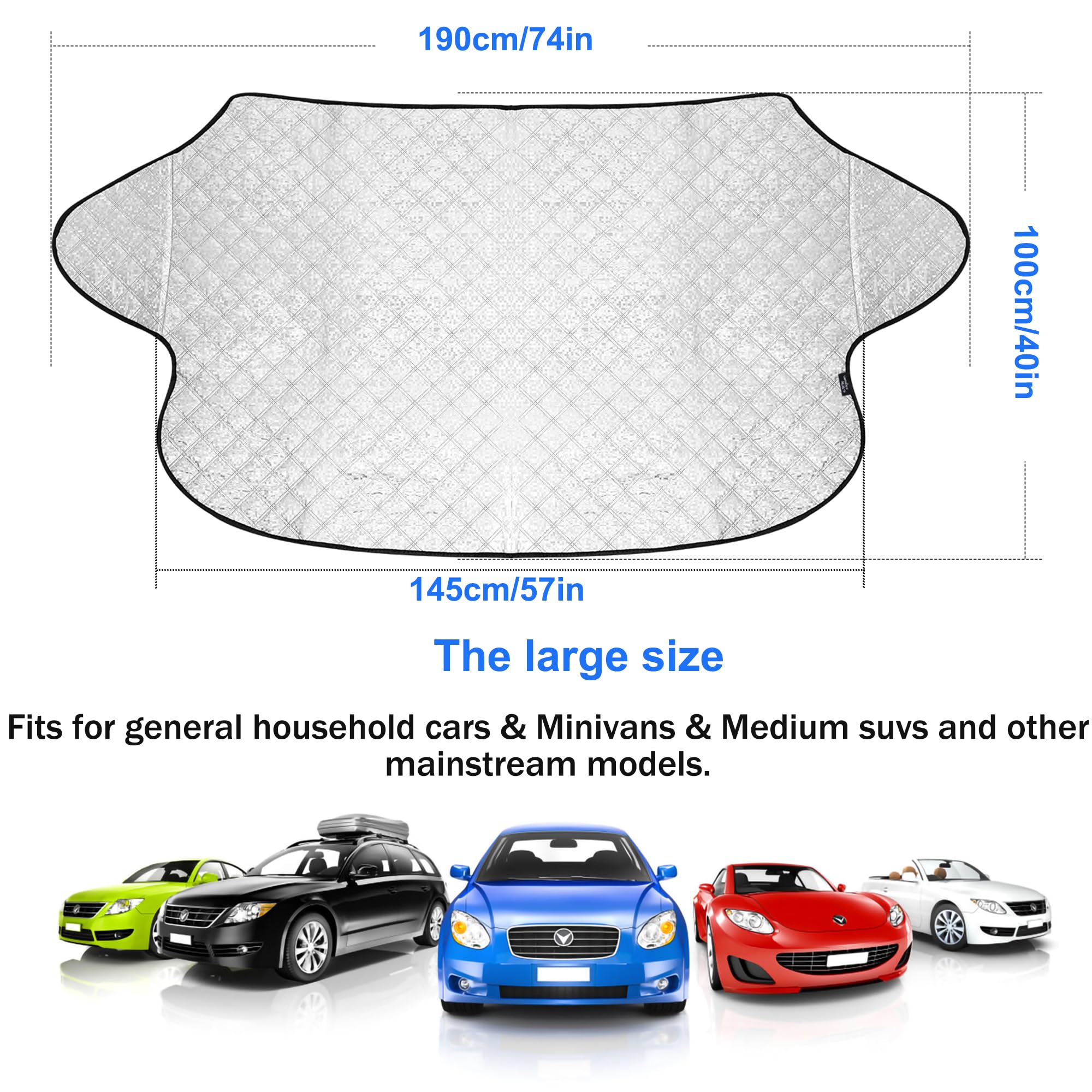Copertura per parabrezza anteriore, pieghevole, protezione per parabrezza auto, antigelo, neve, anti-ghiaccio, sole, UV, polvere, impermeabile, resistente per auto in tutte le condizioni atmosferiche