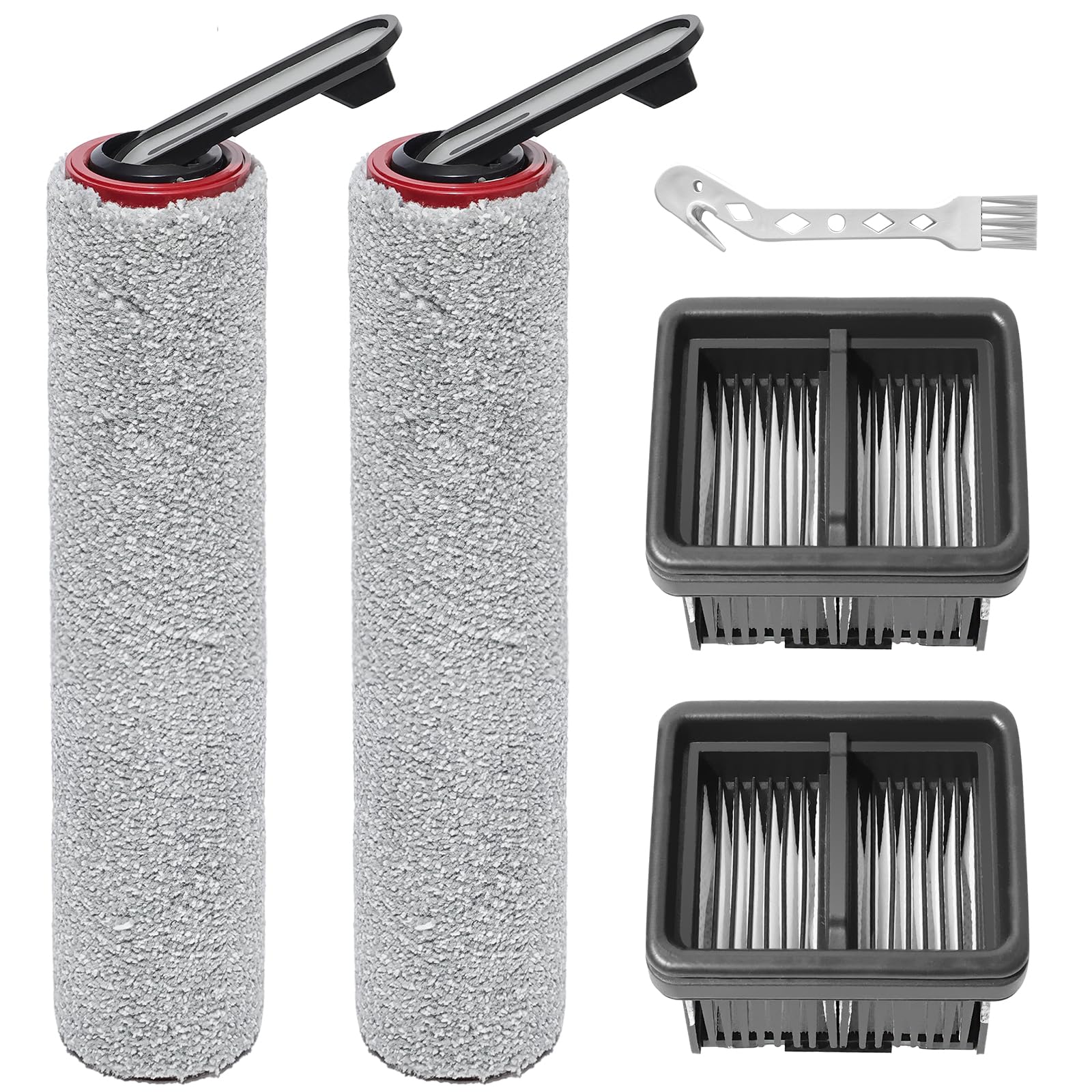 Ricambi per aspirapolvere per Dreame H15 Pro /H15 Mix /H12 Pro FlexReach/ H15 Pro FoamWash /H15S, set di accessori 2 rulli spazzola + 2 filtri + 1 spazzola di pulizia.