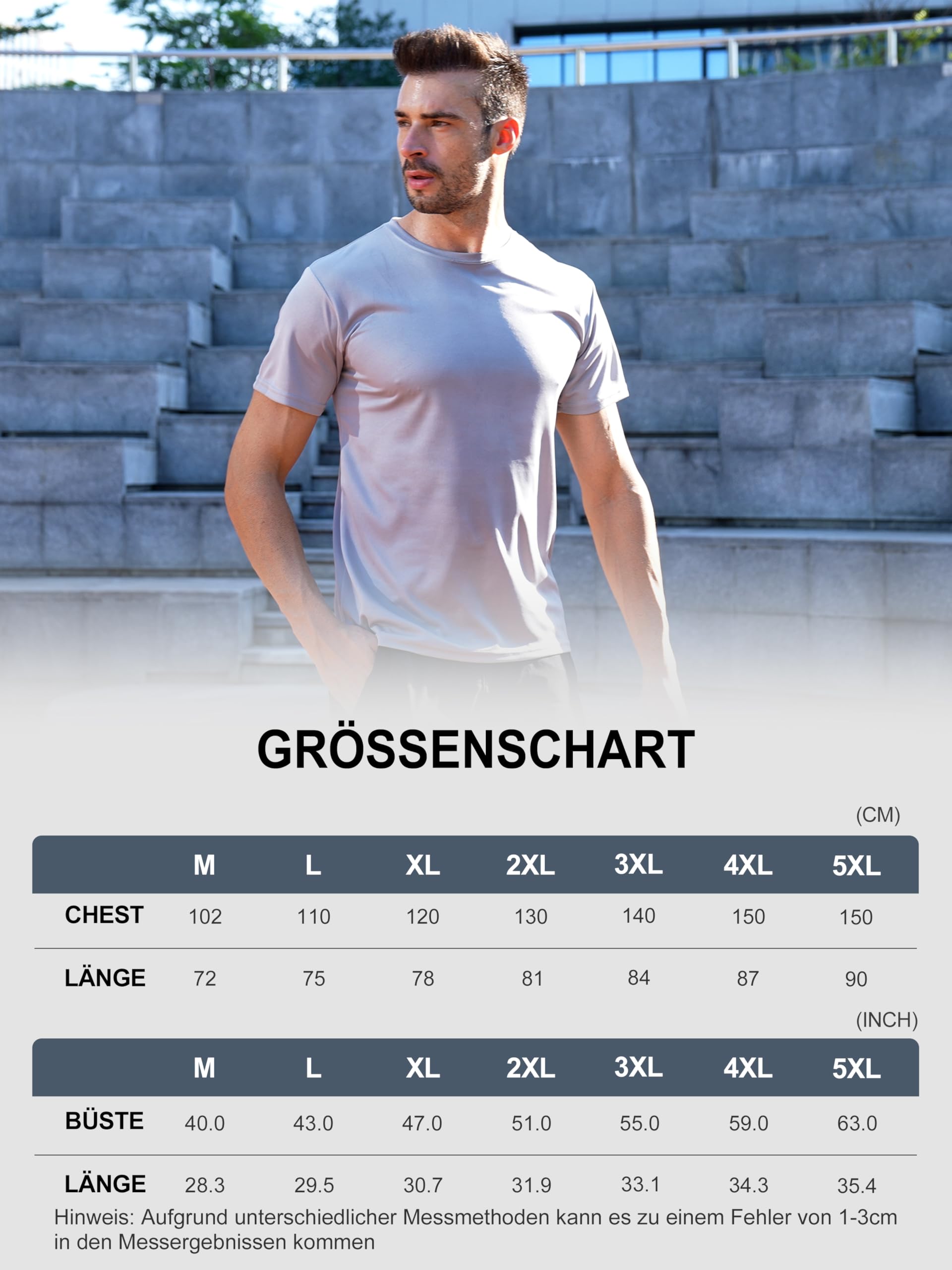 JOVITA T-Shirts für Herren 5er Pack Kurzarm Rundhals Basic Sport Atmungsaktiv Leichtes Gewicht Polyester