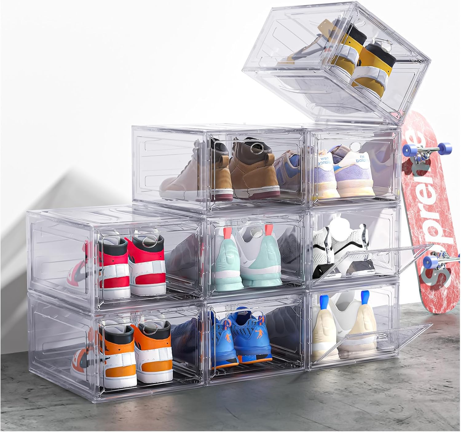 ARSTPEOE 9 Pack Shoe Organizer, Upgrade Harder Solid