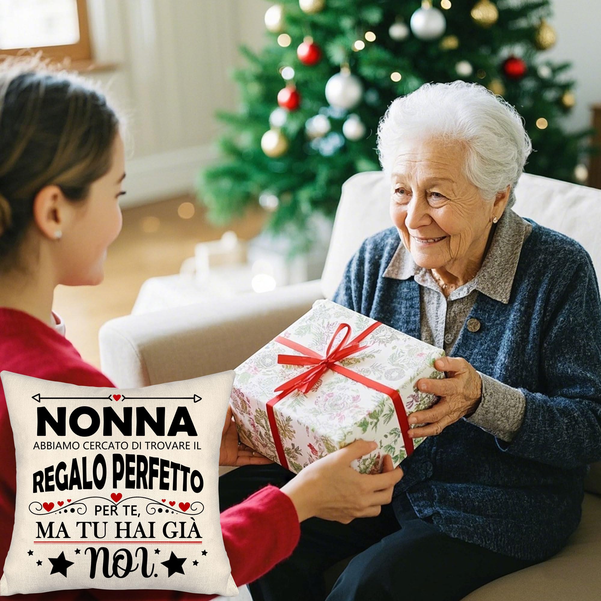 Aosumin Nonna abbiamo cercato di trovare il regalo perfetto per te ma tu hai già noi Copricuscini divertenti per la nonna Compleanno Festa della mamma Festa della nonna Regalo di Natale(nonna-b)