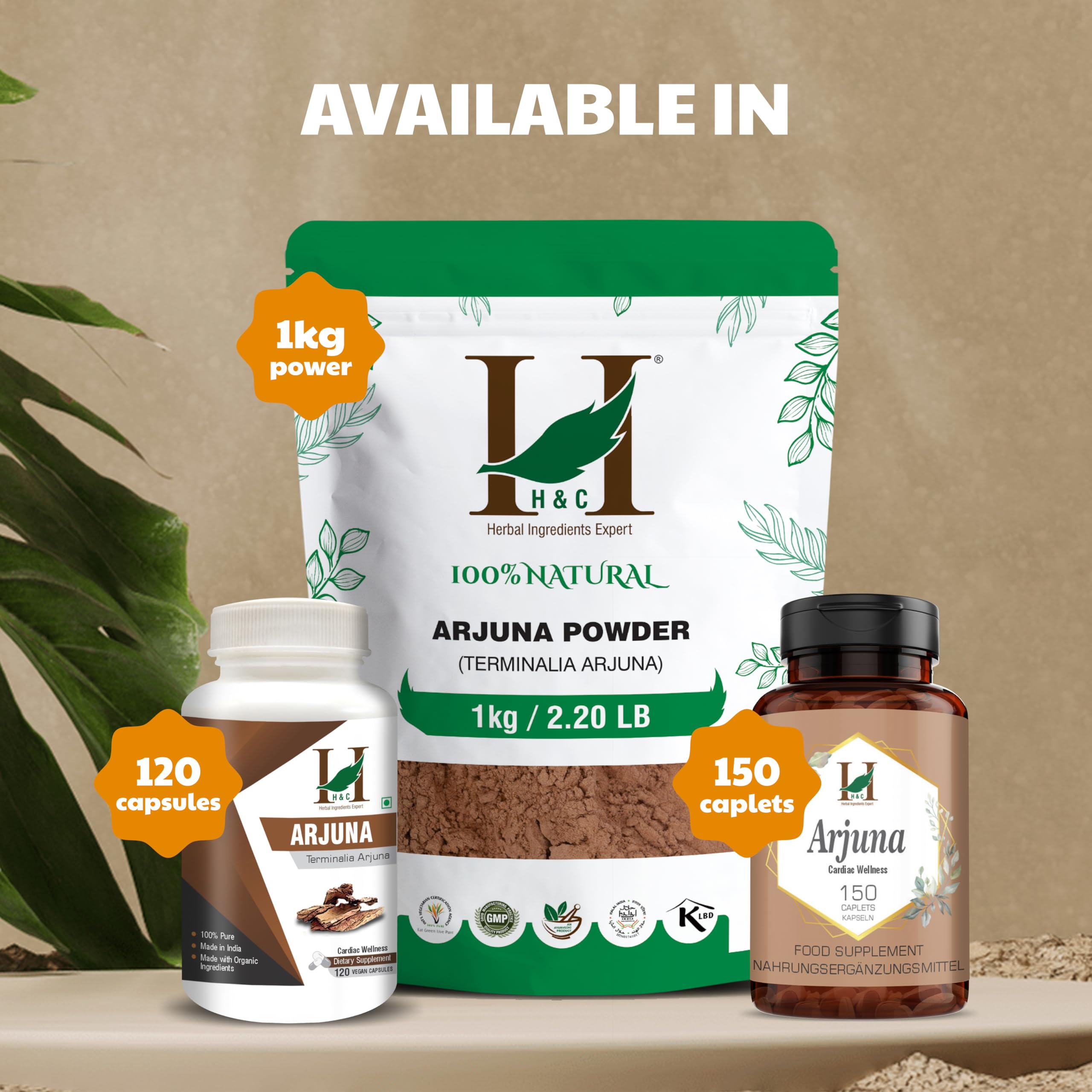 H&C Arjuna Kapseln (Terminalia arjuna) – 450 mg, 120 Stück | für gesundes Herz