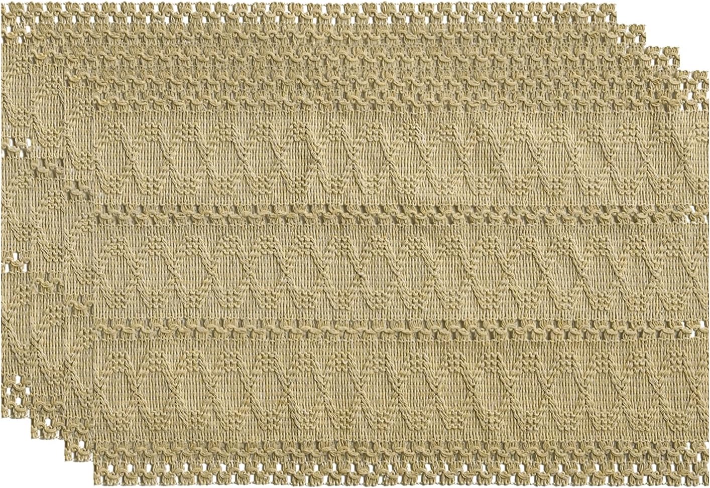 Artoid Mode Red Farmhouse Woven Rustic Hollow Placemats Set of 4-12x18 Inch