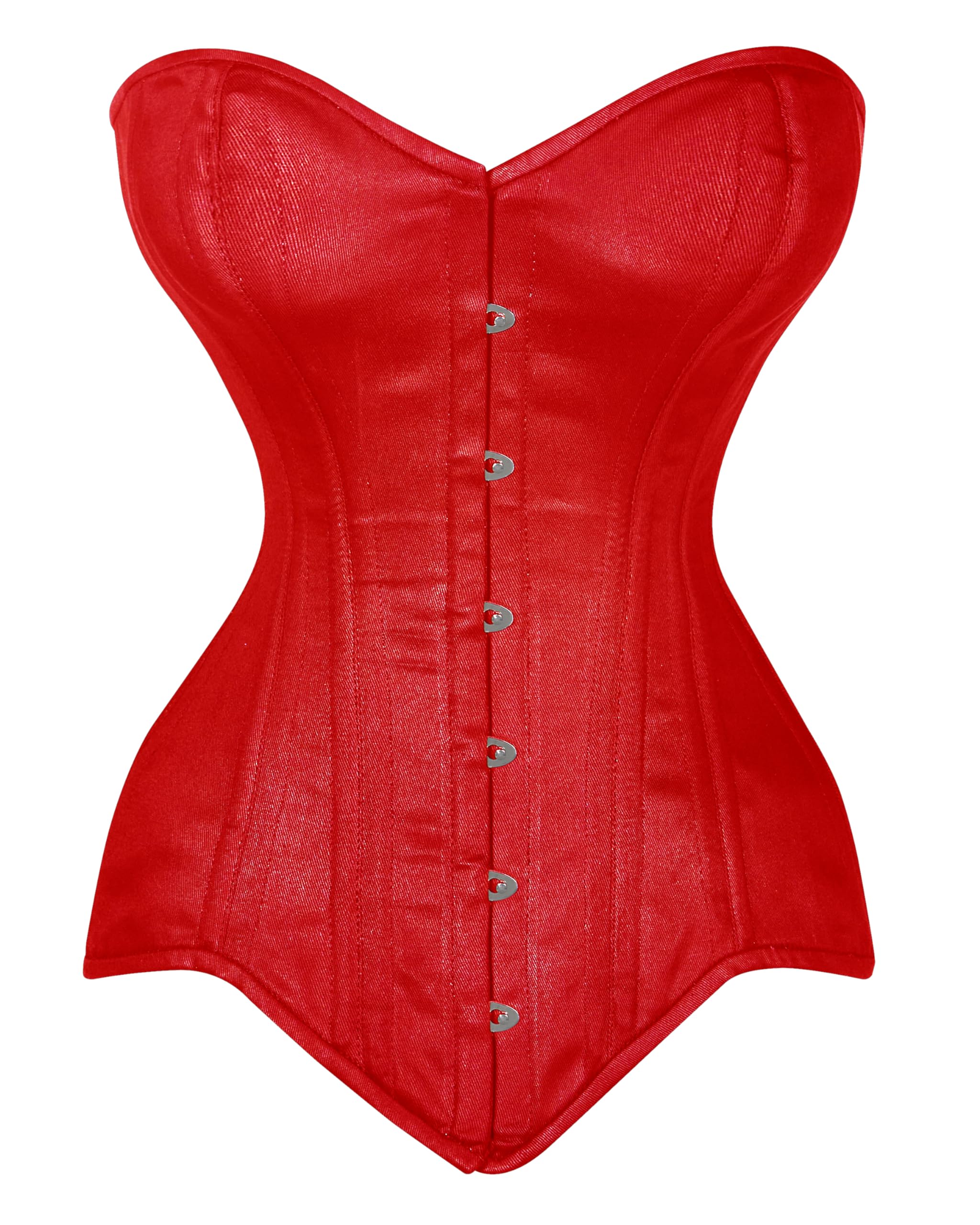 Double Steel Boned Overbust Cotton Corset Waist Trainer Heavy Duty Womens Corset