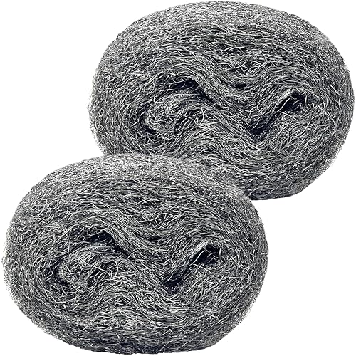 Paquete de 2 almohadillas de lana de acero para control de ratones, kit de bricolaje de tela de relleno, relleno de agujeros de malla de alambre