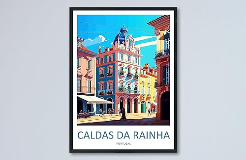 Caldas Da Rainha - Arte de pared para colgar en la pared, decoración del hogar, Caldas Da Rainha, amantes del arte de Portugal, arte