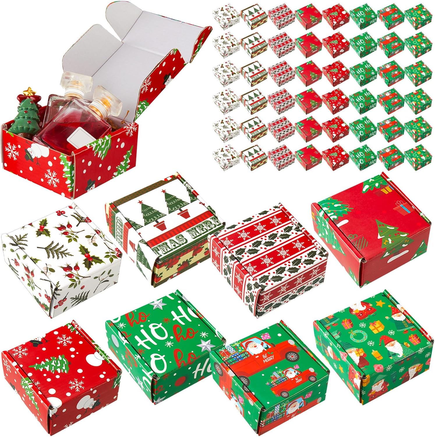 Tenceur 48 Pack Small Christmas Gift Boxes with Lids 4 x 4