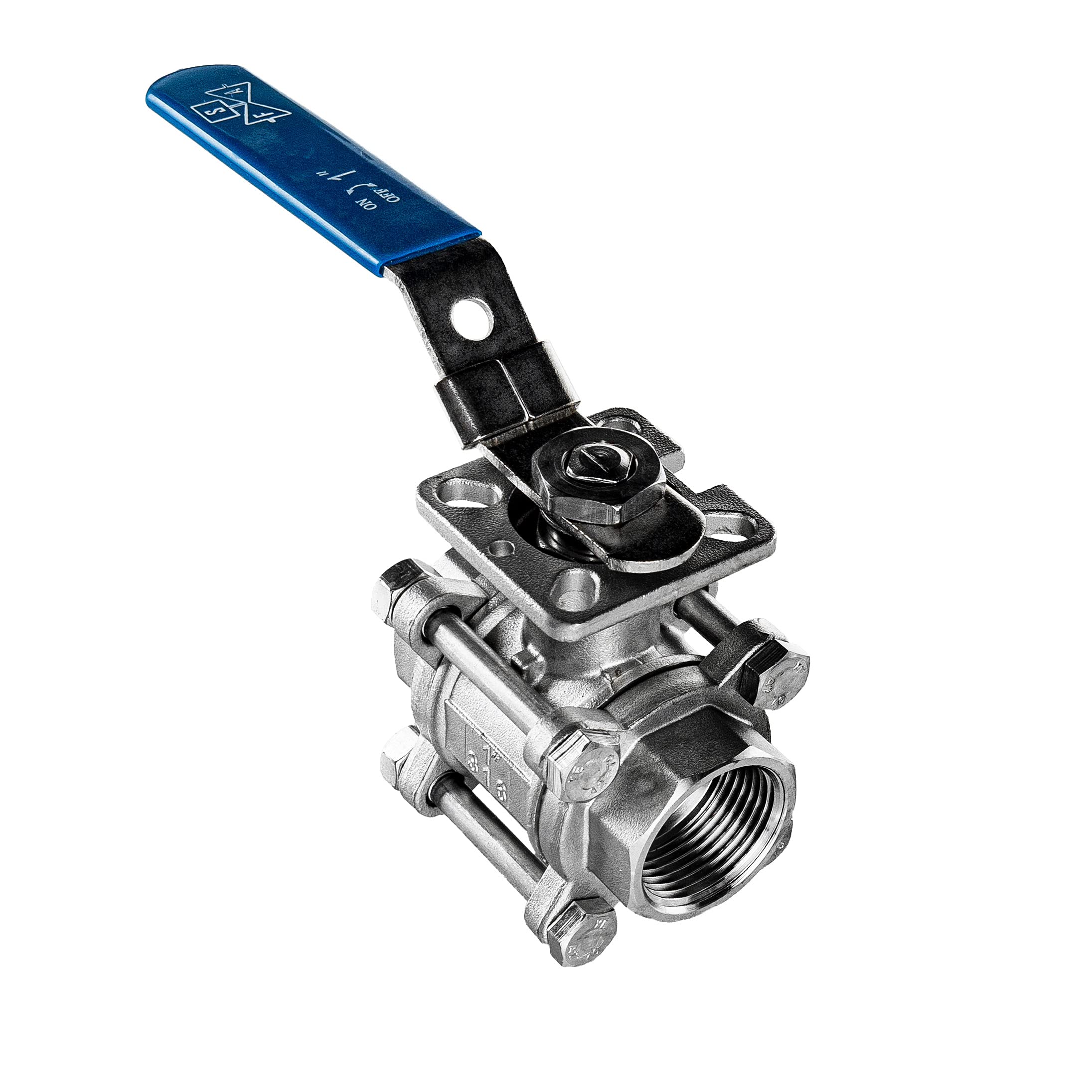 FSA Valvola a sfera in acciaio inox 316 da 1" a 3 pezzi 2-vie ISO 5211