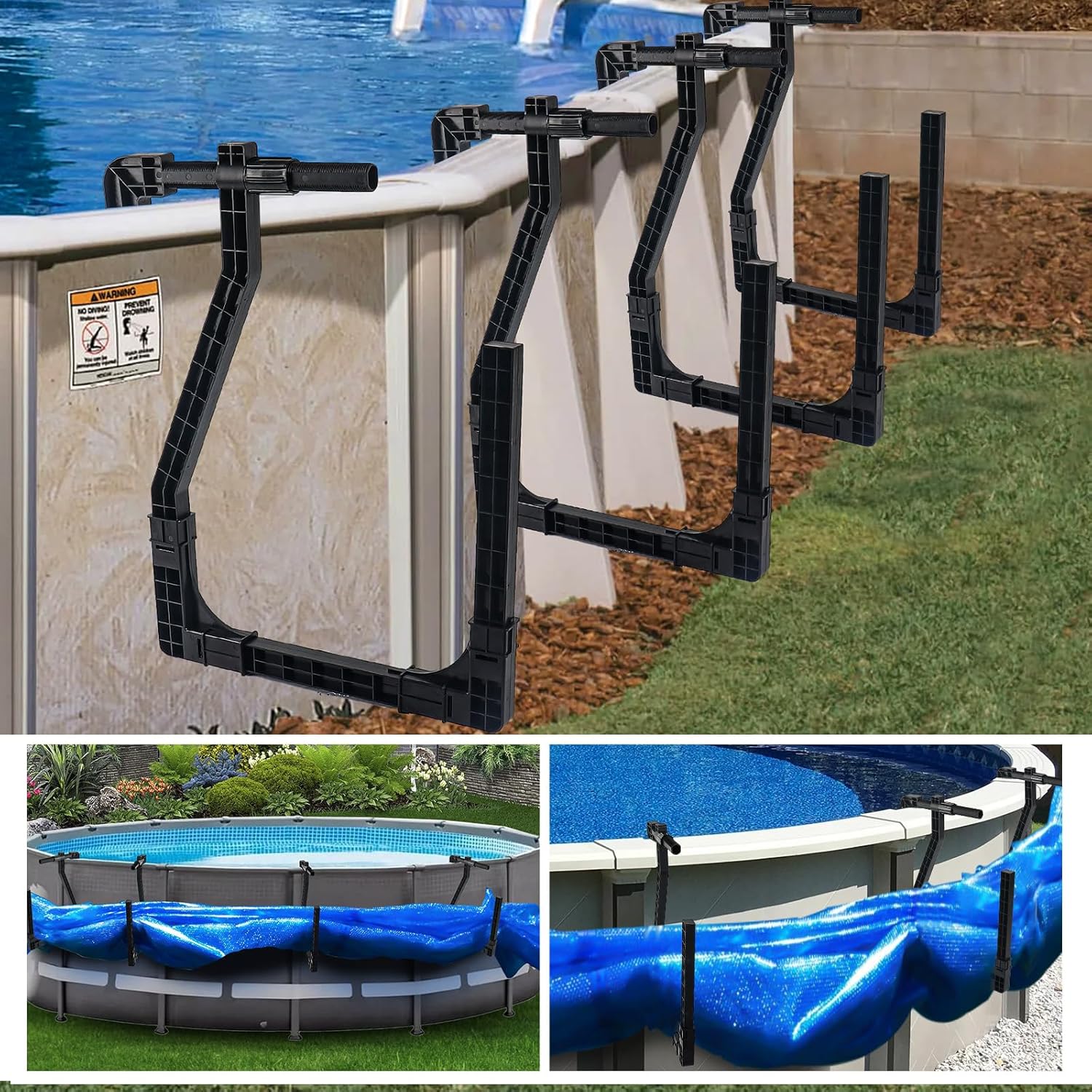 CYTMALHG Solar Pool Cover Holder Adjustable Solar Saddle