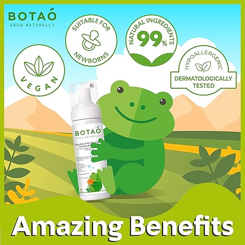 Miniatura 7 de Baby Sensitive Champú natural y gel de baño espumoso sin lágrimas  Sin fragancia 99% ingredientes naturales Champú vegano ultra suave para bebés y