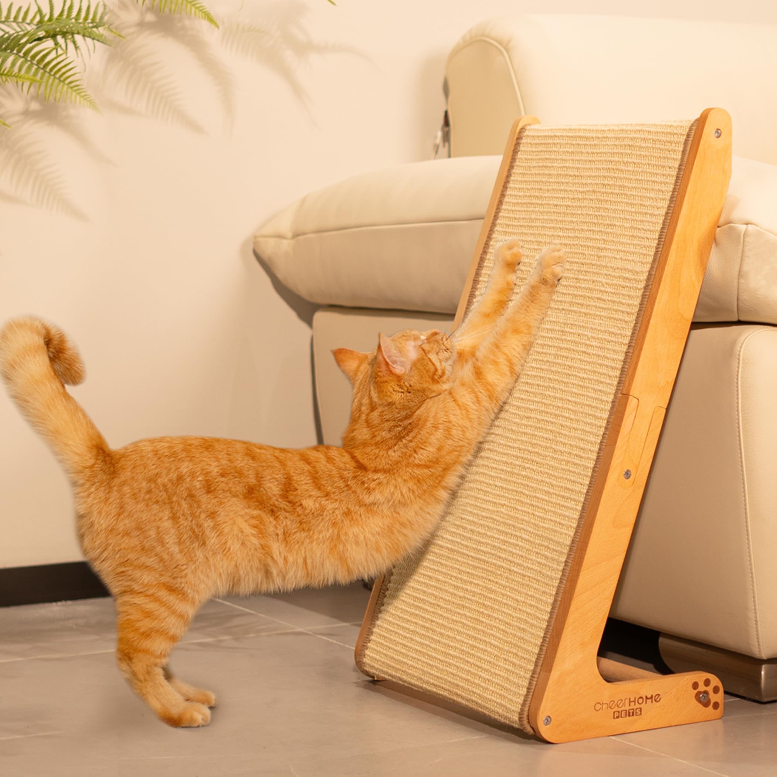 Photo 1 of [DAMAGED] CHEERHOME PETS Sisal Cat Scratcher Ramp (Brown, L-Shape)