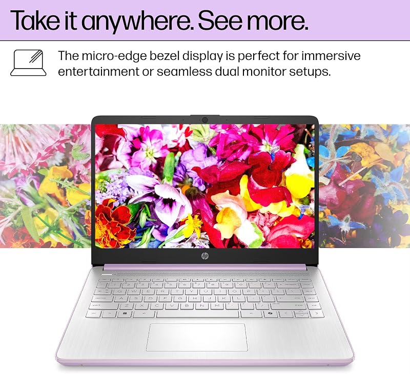 HP Flagship 14" Laptop Computer for 2026 Business Student with Office Suite, Copilot AI, Intel Quad-Core CPU, 4GB RAM, 628GB Storage (128GB UFS+500GB Ext), Wi-Fi 6, HubxcelAccs, Win 11 Pro, Lavender image 7