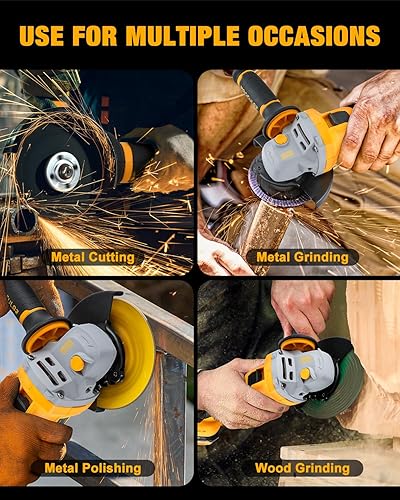 Miniatura 6 de Amoladora angular inalámbrica de 4-12 pulgadas a 5 pulgadas, herramienta de amoladora de batería de 2 x 4.0 AH, amoladora eléctrica sin escobillas