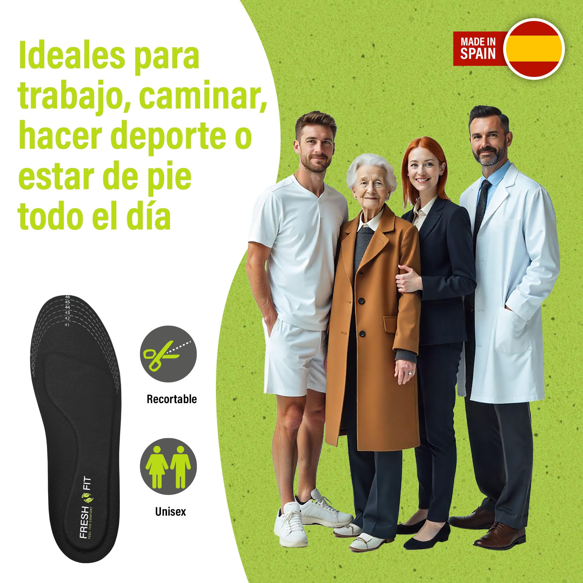 Plantillas Fascitis Plantar Hombre y Mujer con 3 Densidades Combinadas | Acolchadas y Flexibles (Sin Plástico Rígido) | Soporte Memory Foam | Hecho en España | Pack con Calzador y Guía (39-41)