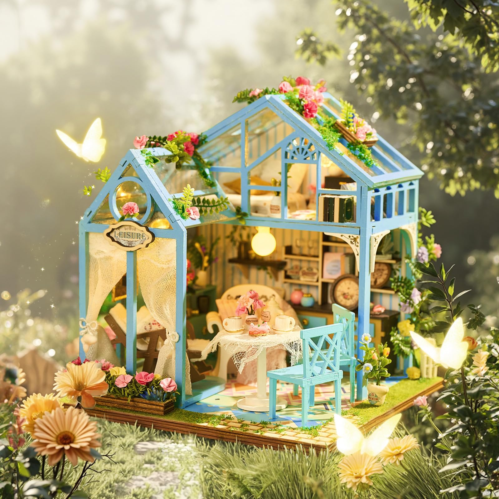 Kit DIY Book Nook Cuteefun – Maison Miniature En Bois Avec LED, étagère Bibliothèque, Décoration Intérieure, Cadeau Pour Adultes