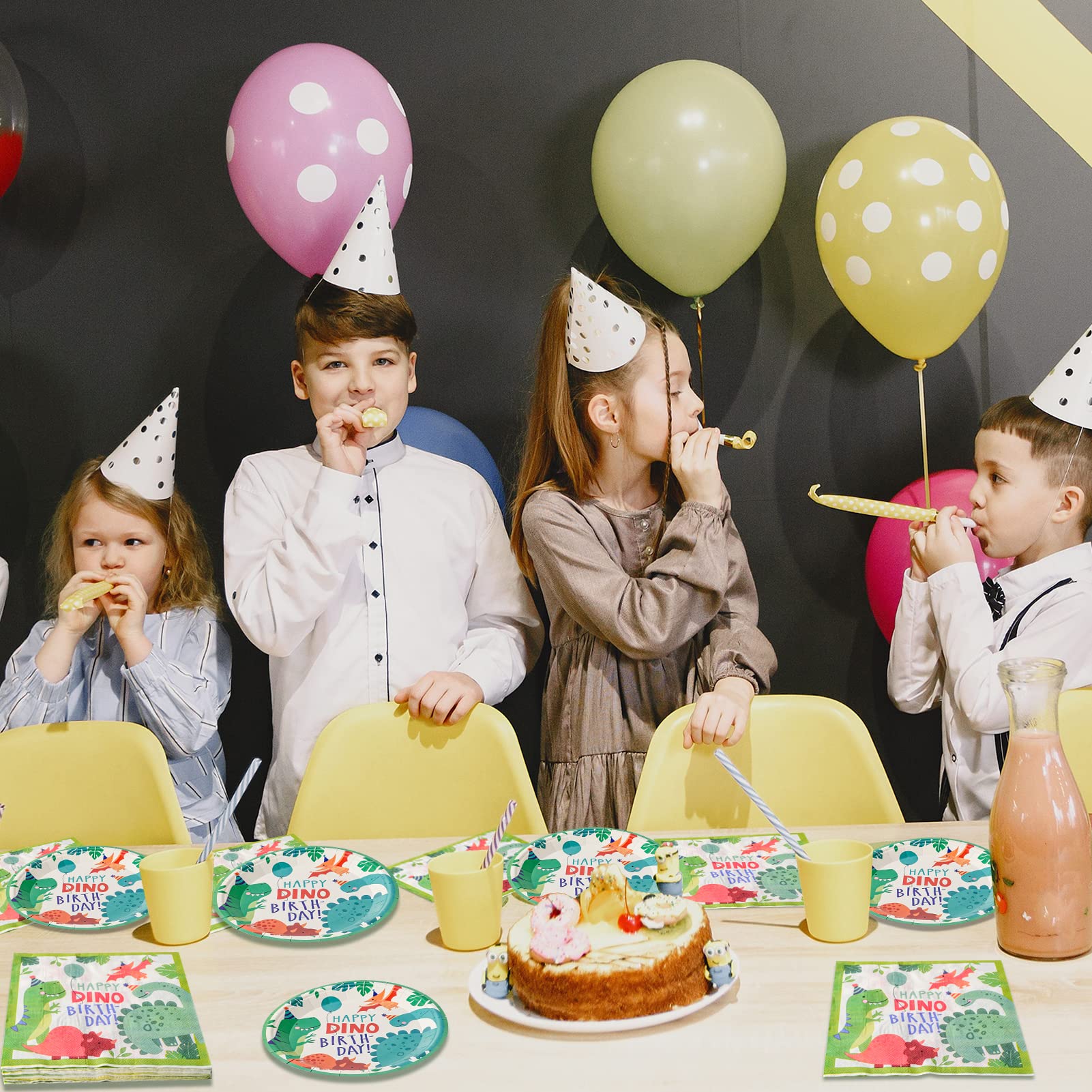 Set Stoviglie Dinosauro Per Feste - 100 Pezzi Monouso Per 20 Ospiti, Piatti, Bicchieri E Tovaglioli - Foto 6
