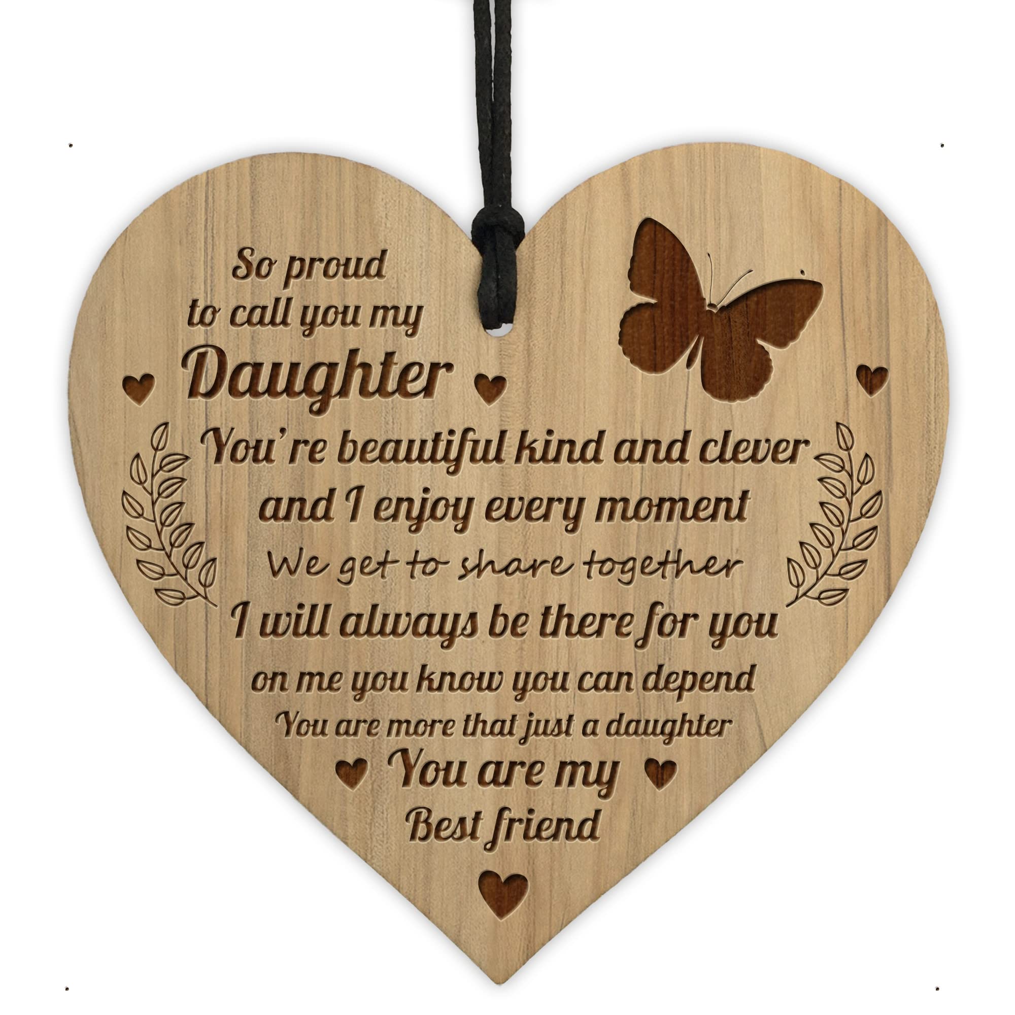 Red Ocean Daughter Gifts For Birthday Christmas Engraved Heart Daughter Gift From Mum Dad