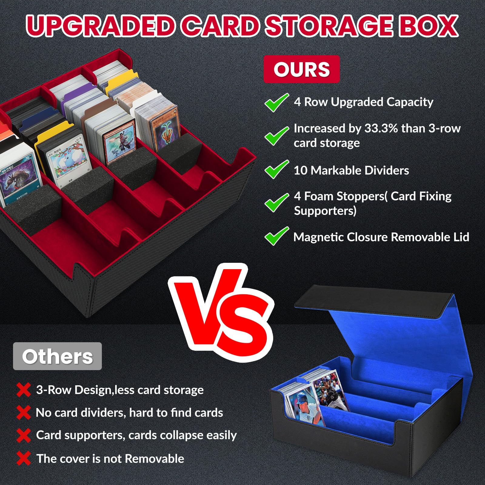 Stylische Spielkarten-Box Für 3200+ Karten - Mit 24 Teilern & Magnetverschluss