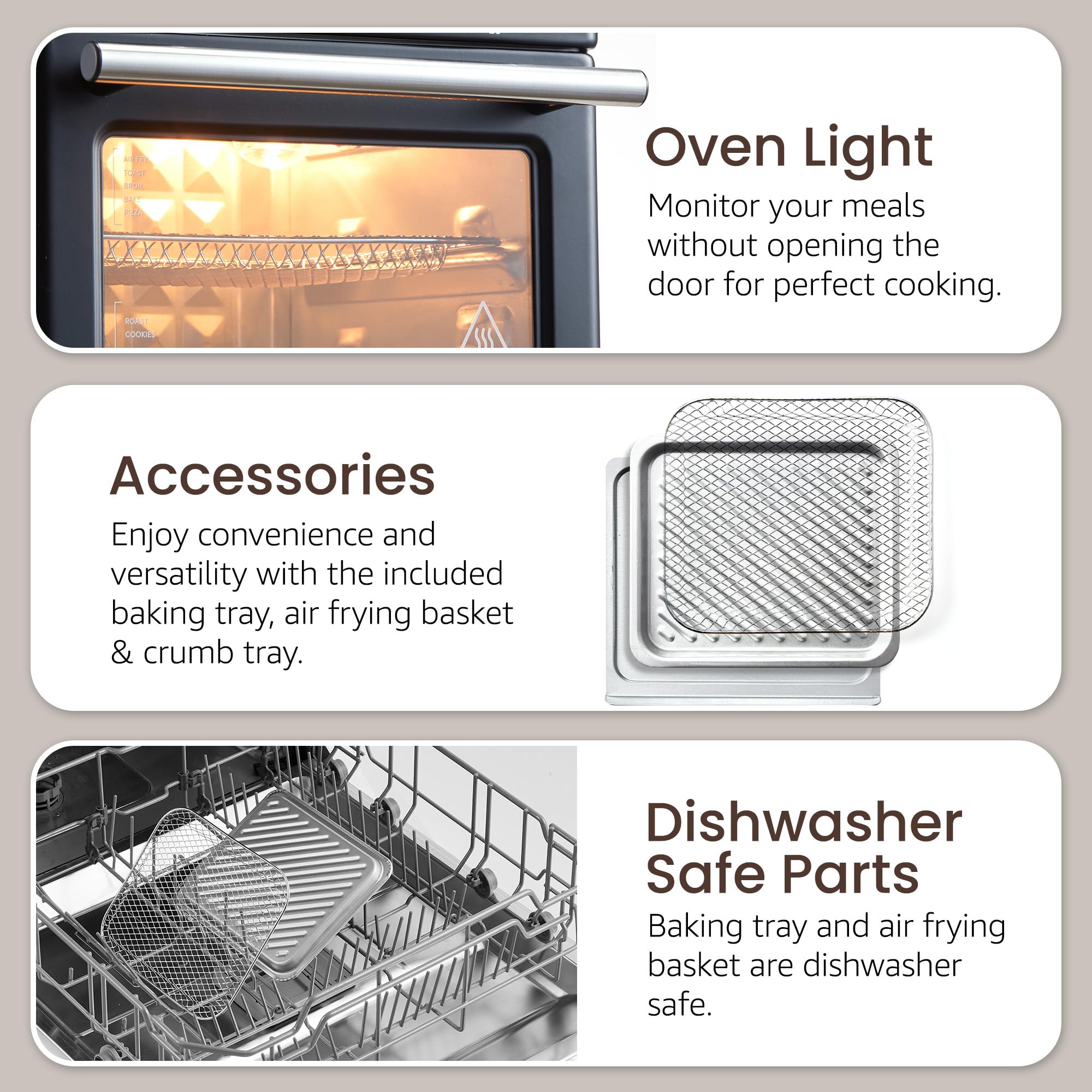 Elite Gourmet 8.5Qt Compact Mini Air Fryer Oven, 800W, Adjustable Controls view 6