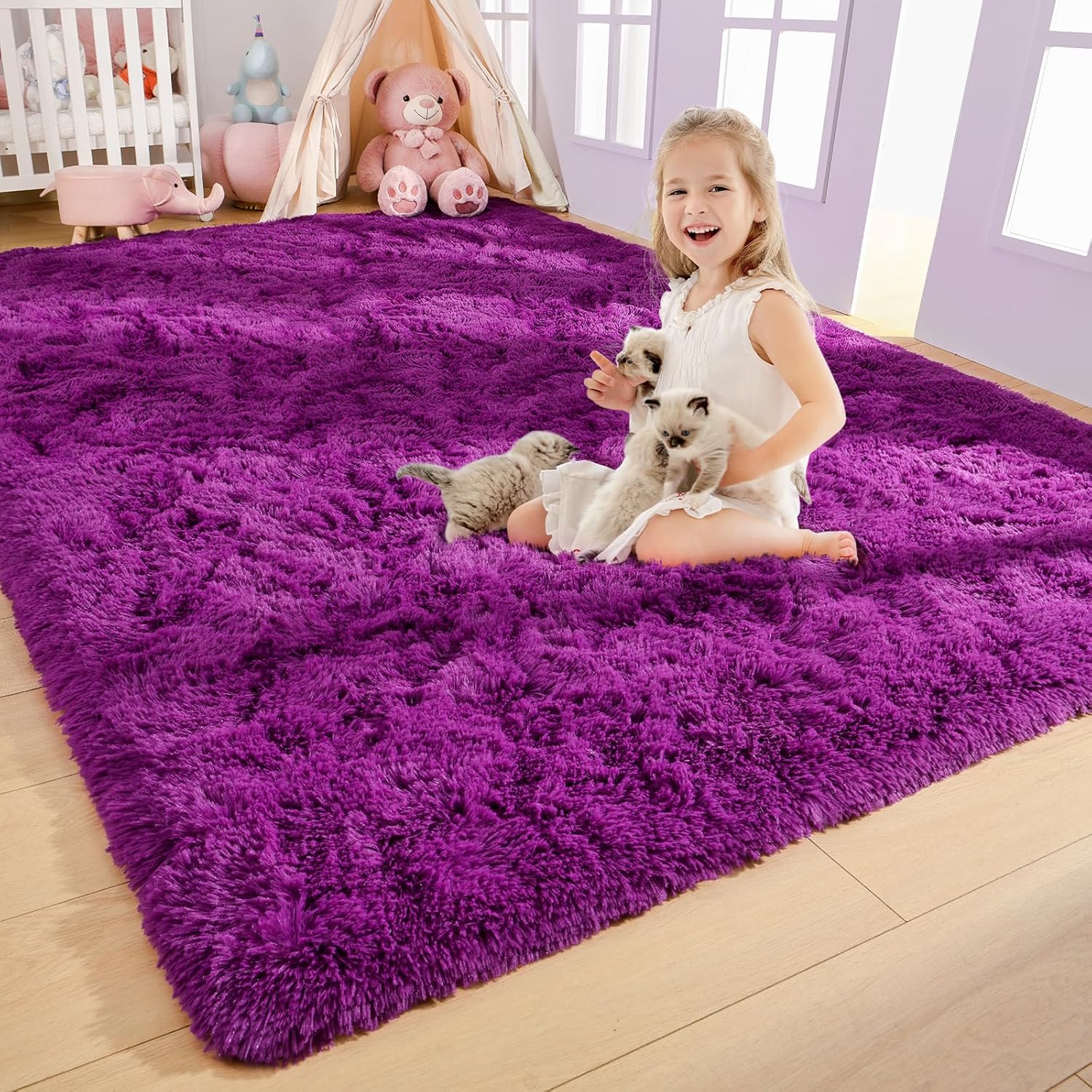 AROGAN Luxury Soft Shaggy Rugs Carpets, 5x8 Feet Bedroom Rug Indoor Plush Area Rugs