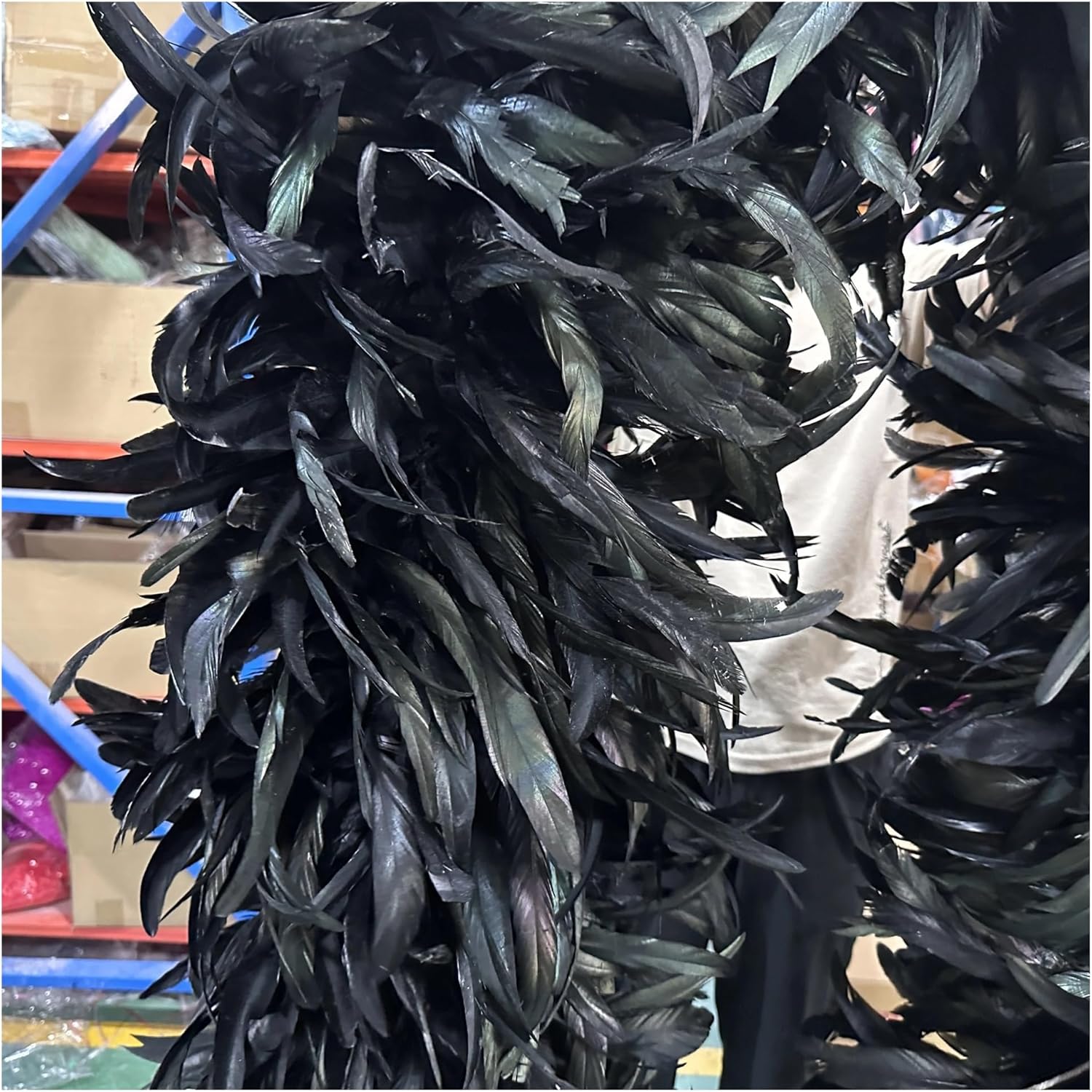 Rooster Tail Feather Boa Chicken Plumes Shawl Scarf Carnival Party Dress Clothing Triming