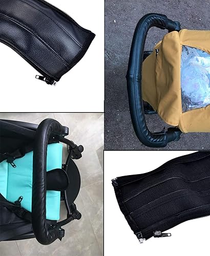 Miniatura 8 de Funda de manillar de piel sintética compatible con Babyzen Yoyo Yoya Reposabrazos para cochecito, barra de parachoques, accesorios para cochecito de