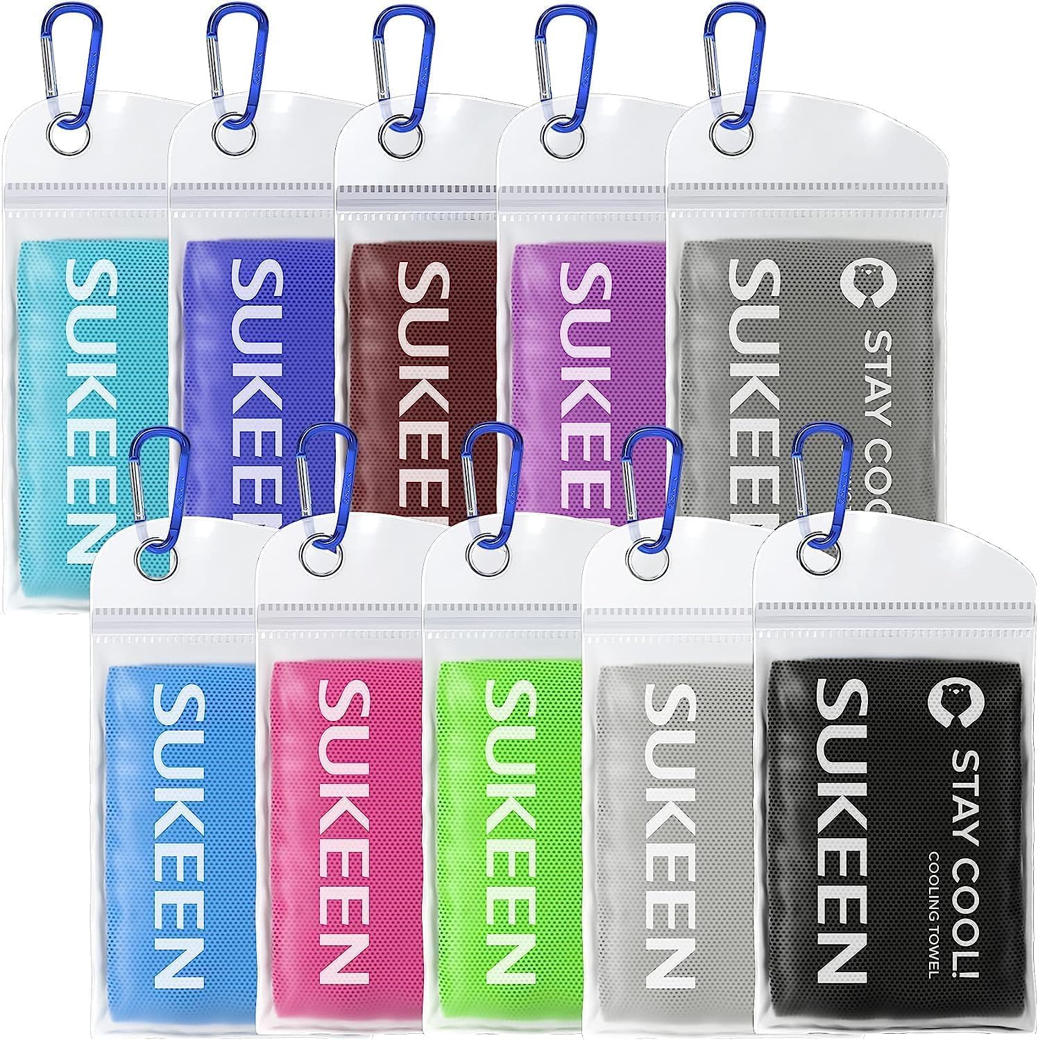 Sukeen Cooling Towel (40"x12"),Ice Towel,Soft Breathable Chilly Towel,Microfiber Towel for Yoga,Sport,Running,Gym,Workout,Camping,Fitness,Workout & More Activities