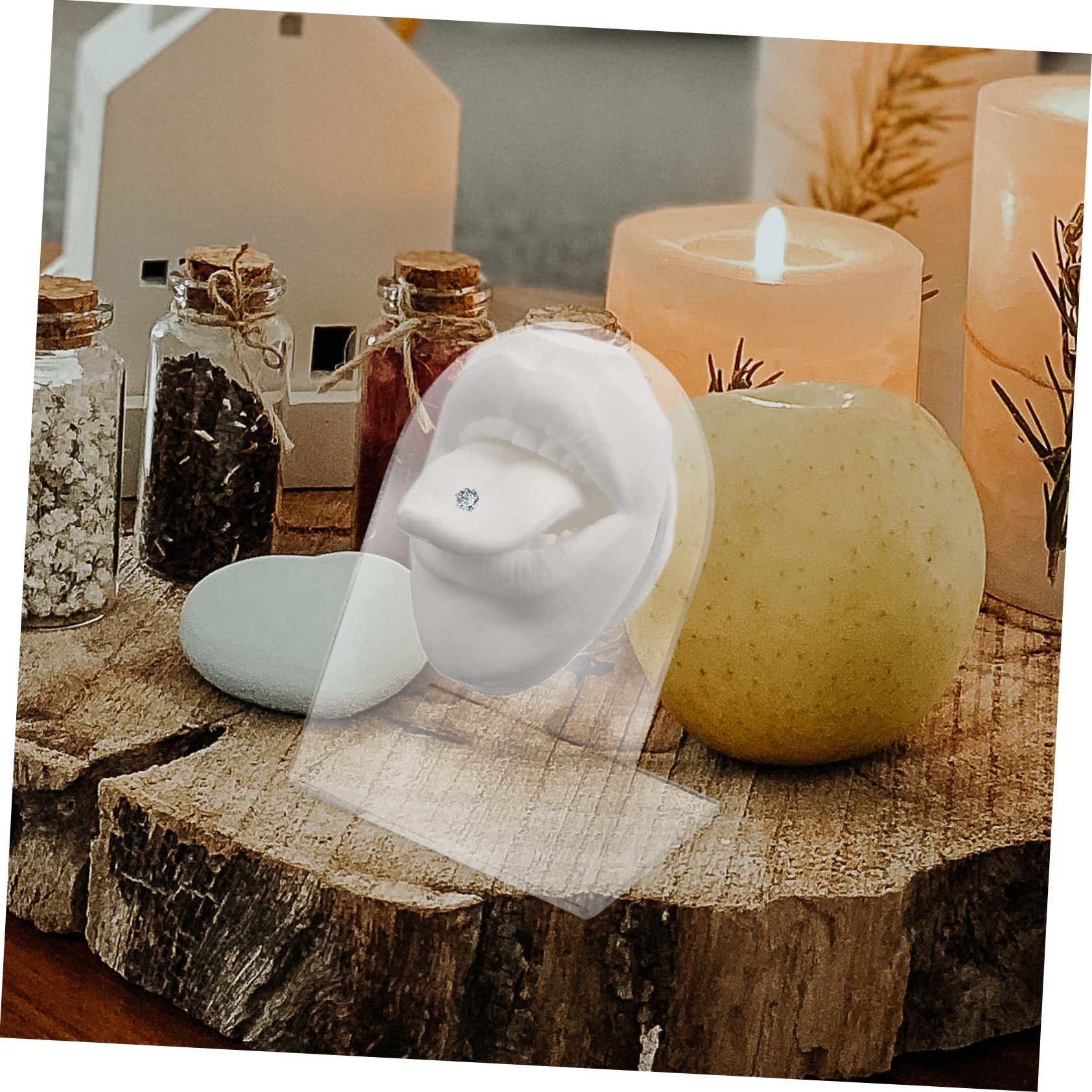 CIMAXIC Tongue Pierced Kit Body Part Silicone Face Model for Display Training Tool