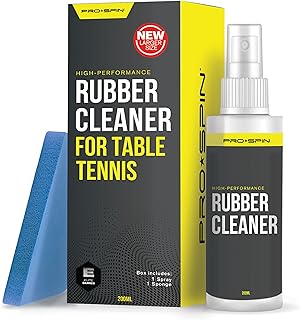 PRO-SPIN Kit de Nettoyage en Caoutchouc pour Tennis de Table – 200 ML Nettoyant pour Raquettes de ping-Pong et éponge Inclus | Enlève la poussière