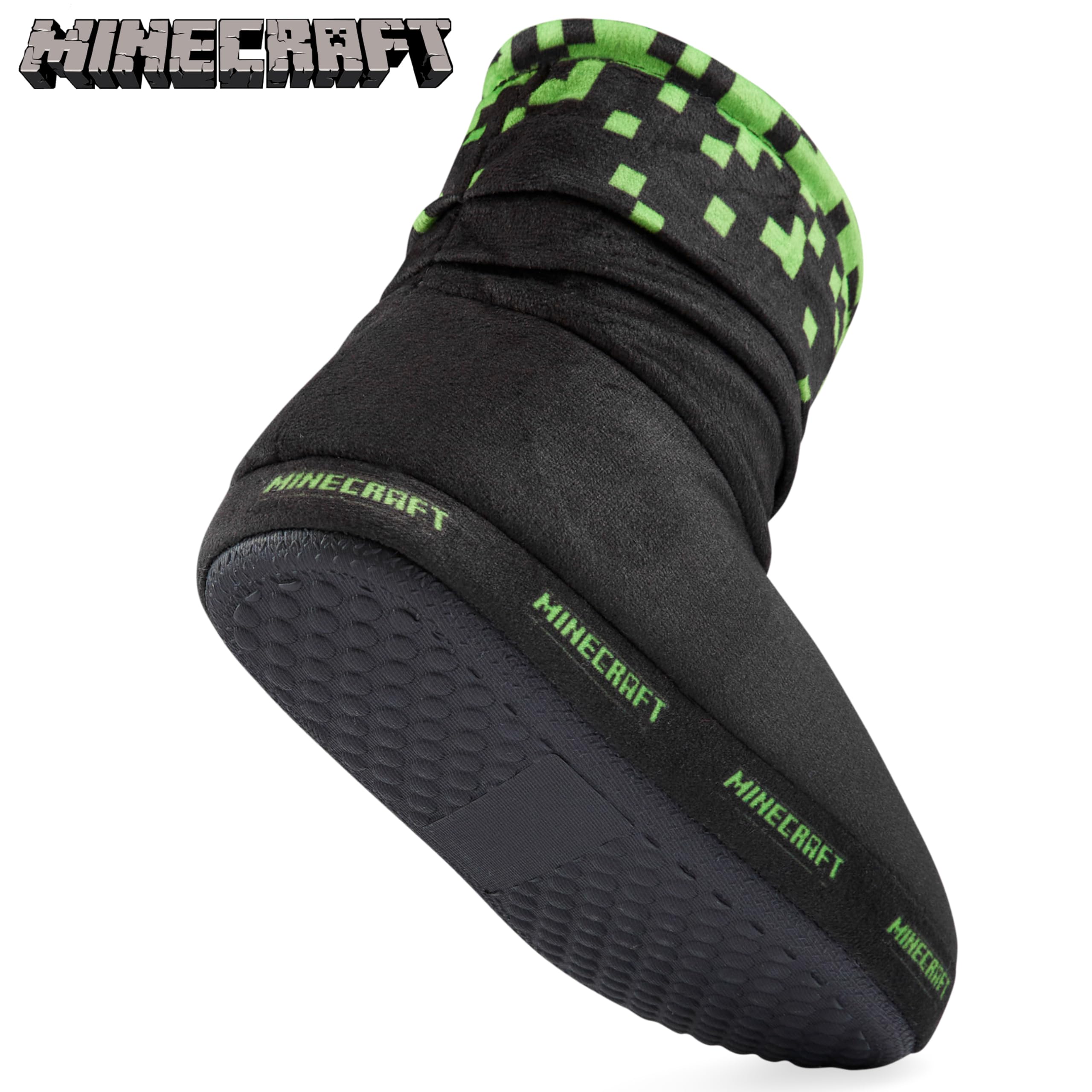 MINECRAFT Pantofole Bambino a Stivaletto - Ciabatte Bambino Antiscivolo Comode e Calde 28-39 per Ragazzi - Regali per Gamer