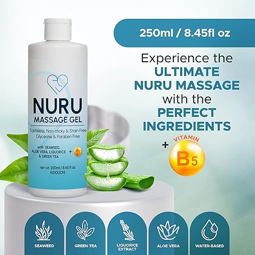 Miniatura 2 de Gel de terapia de masaje Nuru japonés  Aloe Vera, algas, té verde, regaliz y vitamina B5 (8.45 onzas líquidas)