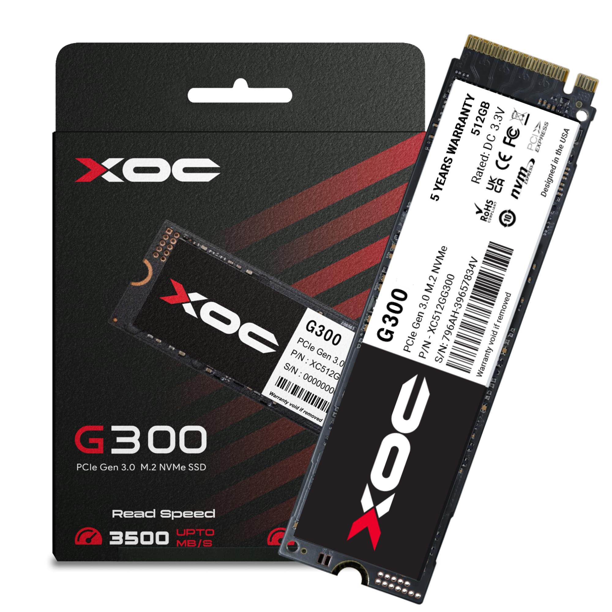 XOC G300 Gen3 NVMe SSD, 3500 MB/s Read, 3200 MB/s Write, M.2, PCIe