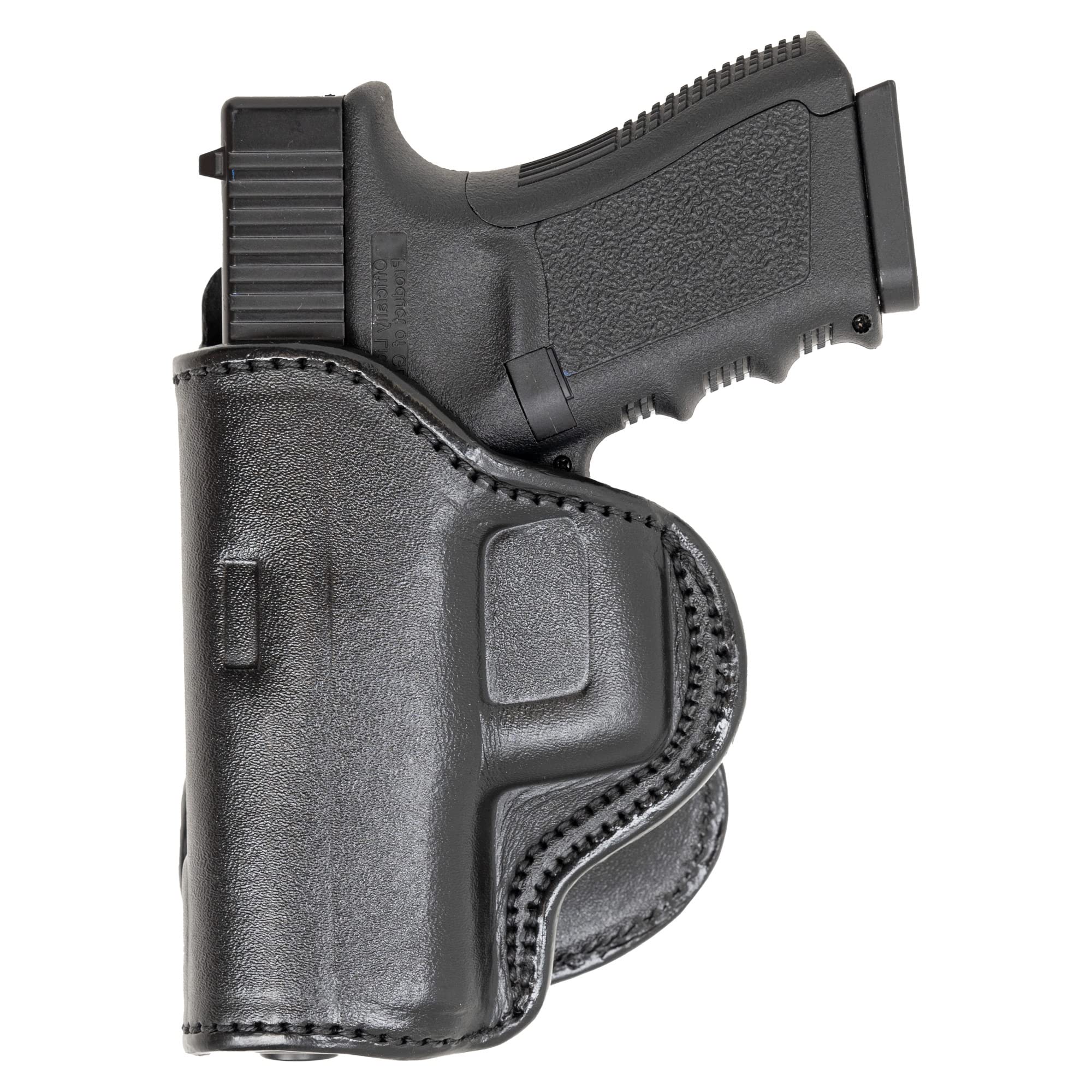 Maxx CarryCompatible with Leather Paddle OWB Gun Holster fits Glock 17, 22, 48 9 mm | Ruger SR9, SR40 |Springfield XDE 4.5 inch | Diamondback FS9
