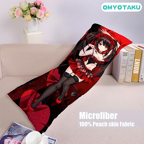 Miniatura 3 de Date a Live Nightmare Tokisaki Kurumi Anime Girl Dakimakura Hugging Body Pillow Case Cover 150cm X 50cm Peach Skin (Red)