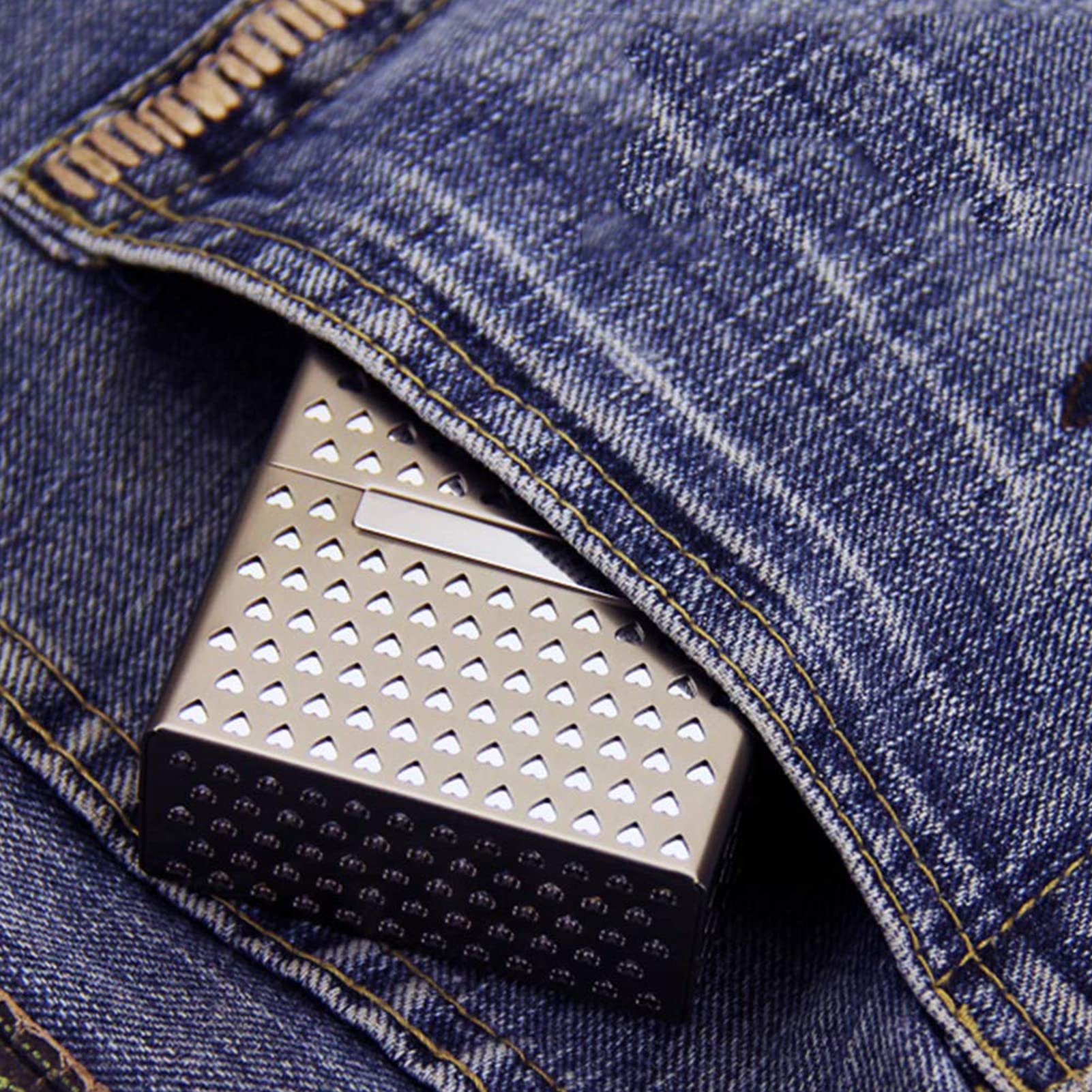 Etui na papierosy， przenośne wielofunkcyjne kreatywne etui na papierosy， metalowe etui na papierosy， męskie etui biznesowe， dwuwarstwowe grube aluminium， puste，