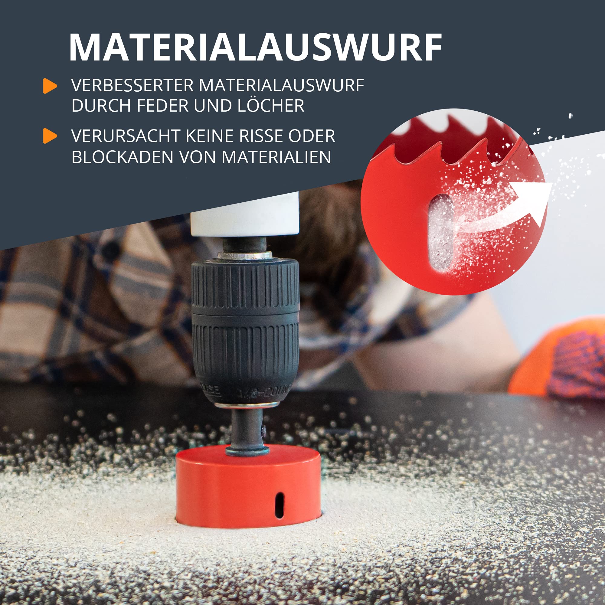 BAURIX® Sega a Tazza bi-metallica [59mm] I Fresa per metallo - Fresa a Tazza per legno, Punte Ferro Professionali per muro a secco, per plastica, PVC, metallo, legno etc. - Frese a Tazza per Trapano