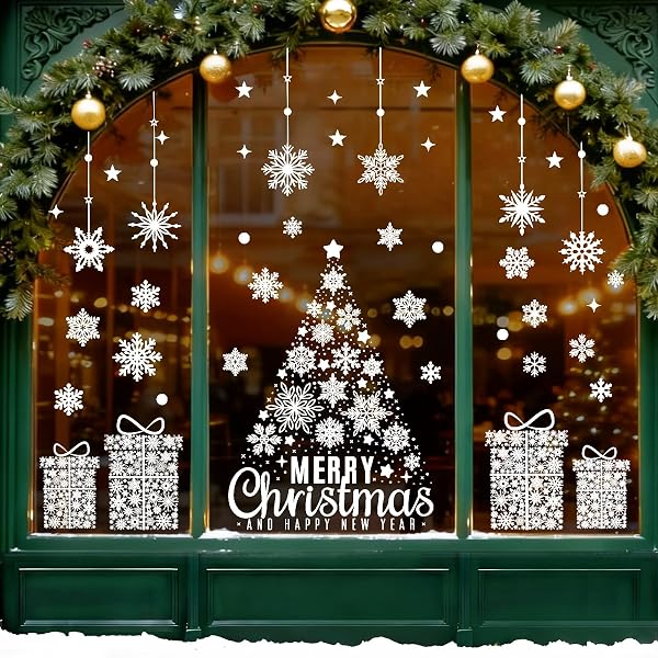 Hretvoi Pegatinas Navidad Ventanas Cristal 129 Piezas