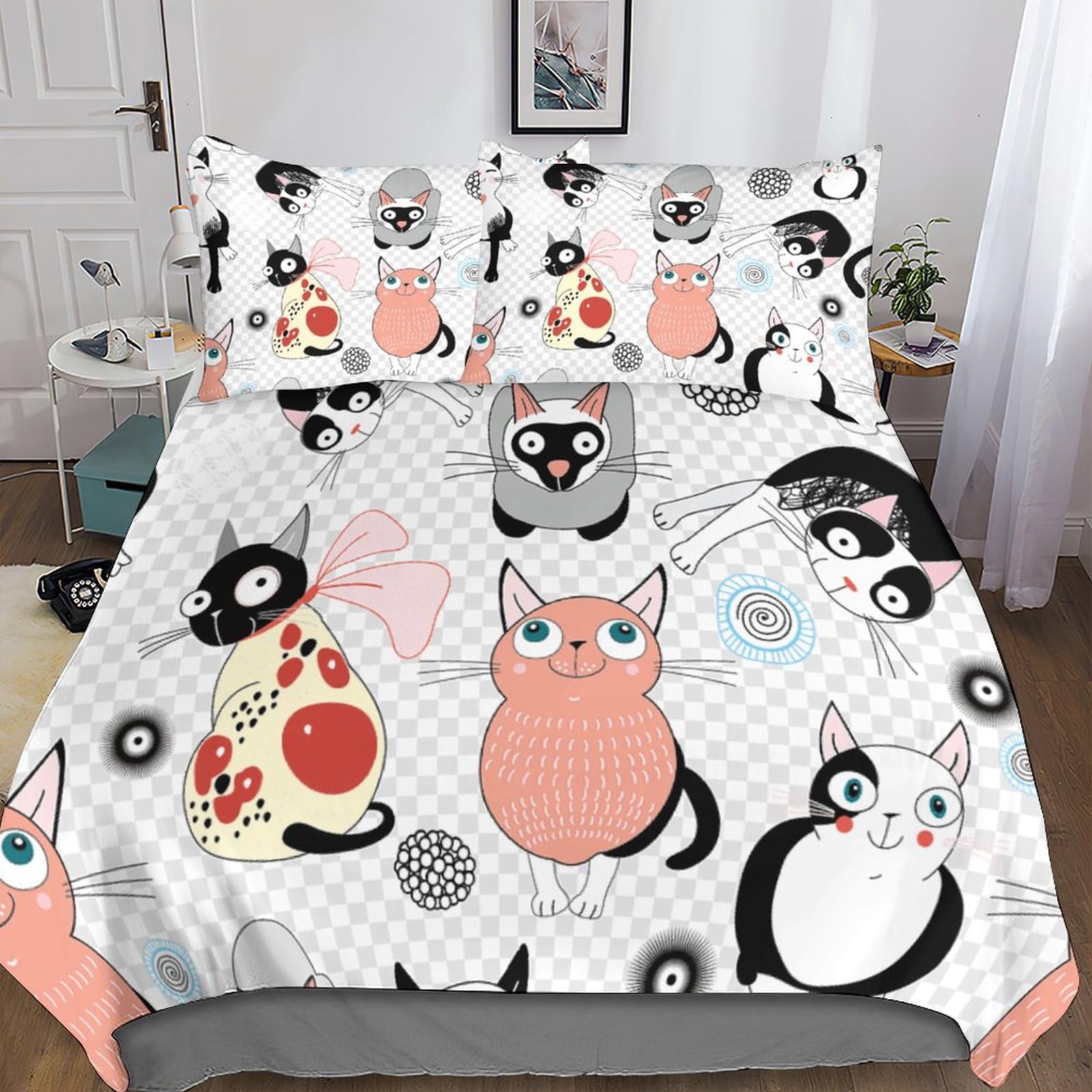 Housse de couette chat 3D le cadeau de lit parfait pour garçons et filles