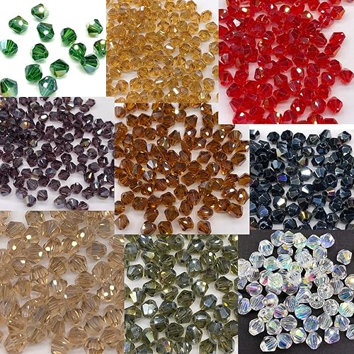 Miniatura 6 de 150 cuentas de cristal de 0.315 pulgadas, cuentas de cristal para la fabricación de joyas, cuentas de bicona, cuentas de vidrio de bicona, cuentas