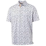 Boys Polo Shirt Short Sleeve Performance Dry Fit Stretch Funny Print Active Casual Collared Golf Shirts for Boy