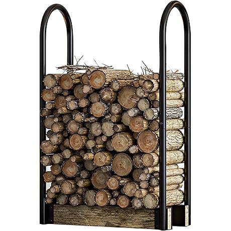 Firewood Log Rack Adjustable Bracket, Fireplace Firewood Log Storage Rack